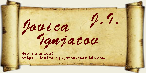 Jovica Ignjatov vizit kartica